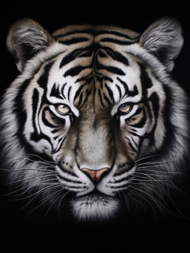 Arte digitale intitolato "Wild Tiger" da Bilge Paksoylu, Opera d'arte originale, Immagine generata dall'IA