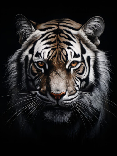 数字艺术 标题为“Wild Tiger 2” 由Bilge Paksoylu, 原创艺术品, AI生成的图像