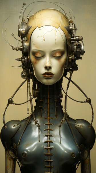 Digital Arts με τίτλο "Robot Human 1" από Bilge Paksoylu, Αυθεντικά έργα τέχνης, Εικόνα που δημιουργήθηκε με AI