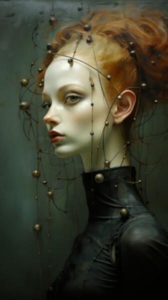 Digital Arts titled "Robotic Girl" by Bilge Paksoylu, Original Artwork, AI generated image