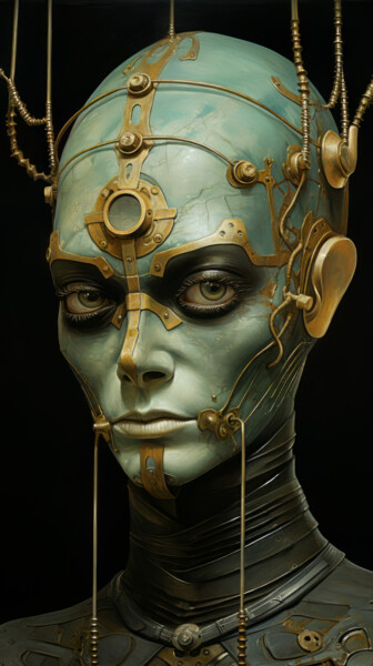 Digital Arts titled "Robotic man 2" by Bilge Paksoylu, Original Artwork, AI generated image