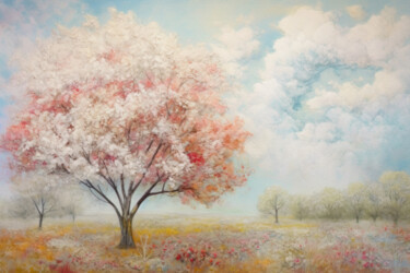 Цифровое искусство под названием "Dreamy Spring" - Bilge Paksoylu, Подлинное произведение искусства, Изображение, сгенериров…