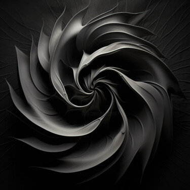 Digitale Kunst mit dem Titel "Black and White Abs…" von Bilge Paksoylu, Original-Kunstwerk, KI-generiertes Bild