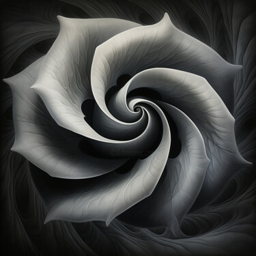 Digitale Kunst getiteld "Abstract Flower Sha…" door Bilge Paksoylu, Origineel Kunstwerk, AI gegenereerde afbeelding