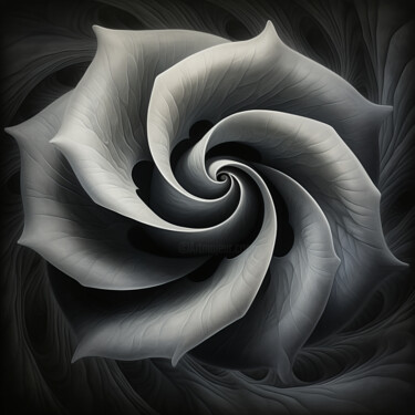 Arte digital titulada "Abstract Flower Sha…" por Bilge Paksoylu, Obra de arte original, Imagen generada por IA