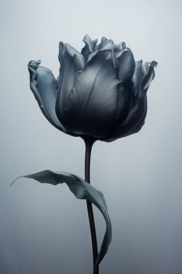 Arte digitale intitolato "Black Flowers 1" da Bilge Paksoylu, Opera d'arte originale, Immagine generata dall'IA