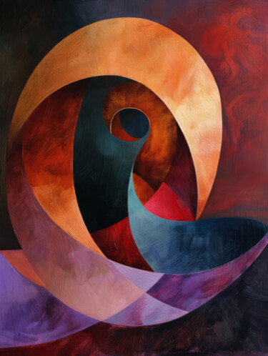 Digitale Kunst mit dem Titel "Colourful Geometric…" von Bilge Paksoylu, Original-Kunstwerk, KI-generiertes Bild