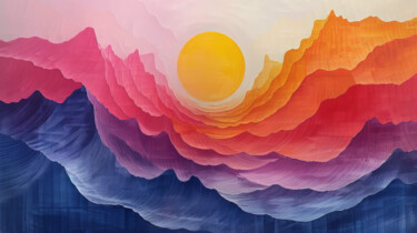 Artes digitais intitulada "Bright Abstract Lan…" por Bilge Paksoylu, Obras de arte originais, Imagem gerada por IA
