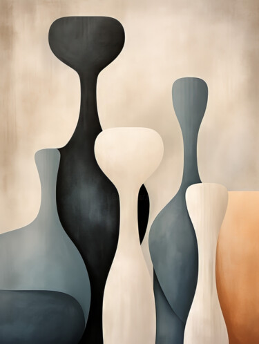 Digital Arts titled "Abstract Geometric…" by Bilge Paksoylu, Original Artwork, AI generated image