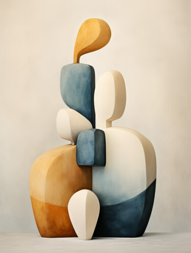 Digital Arts titled "Geometric Abstract…" by Bilge Paksoylu, Original Artwork, AI generated image