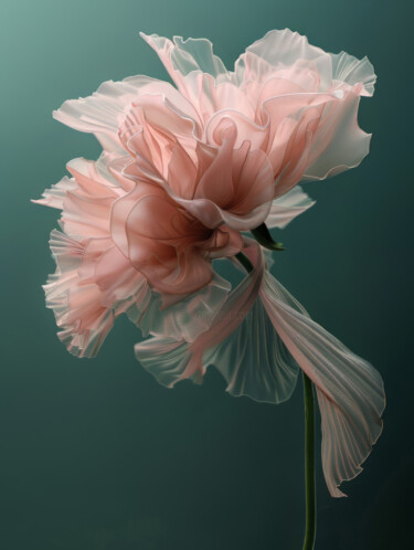 数字艺术 标题为“Soft Fine Art Flower” 由Bilge Paksoylu, 原创艺术品, AI生成的图像