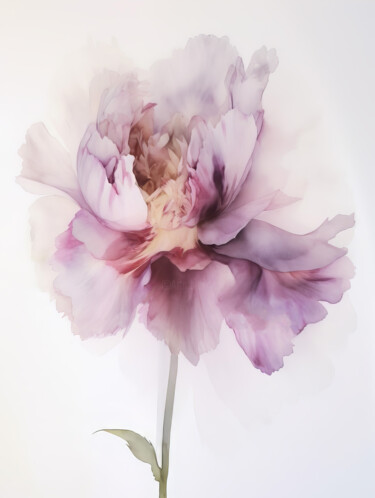 Digital Arts titled "Watercolour Flower 1" by Bilge Paksoylu, Original Artwork, AI generated image
