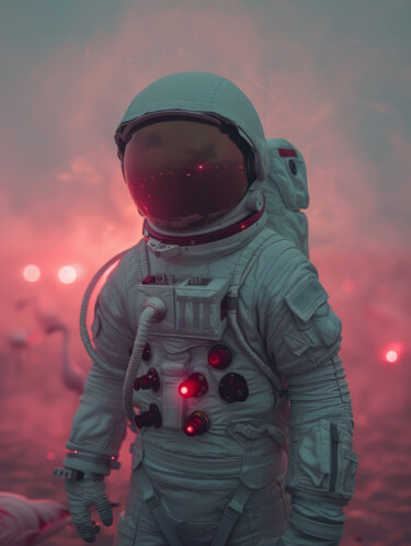 Digital Arts titled "Astronaut 8" by Bilge Paksoylu, Original Artwork, AI generated image