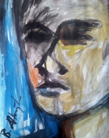 Pittura intitolato "Face" da Bilgehan Altinoglu, Opera d'arte originale, Punta d'argento