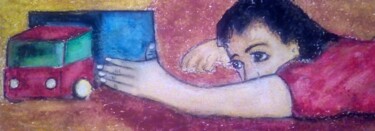 Картина под названием "child" - Bilgehan Altinoglu, Подлинное произведение искусства, Пастель