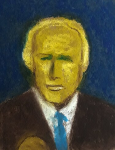 Painting titled "Politician" by Bilgehan Altinoglu, Original Artwork, Pastel