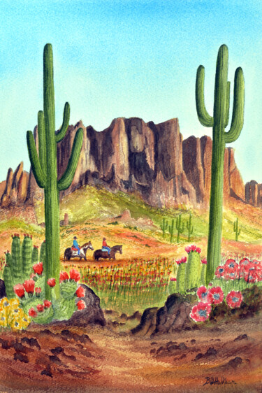 Malerei mit dem Titel "Arizona" von Bill Holkham, Original-Kunstwerk, Aquarell
