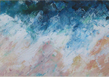 Painting titled "Beachscape" by Bill Mcarthur, Original Artwork, Acrylic Mounted on Wood Panel