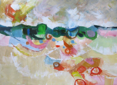 Картина под названием "'Jellyfish Beach'" - Bill Mcarthur, Подлинное произведение искусства, Масло Установлен на Деревянная…