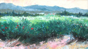 Painting titled "'Near Girona'" by Bill Mcarthur, Original Artwork, Acrylic