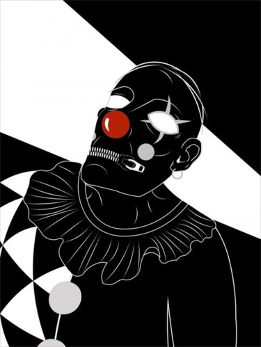 Pittura intitolato "The clown" da Billie Jean, Opera d'arte originale, Olio