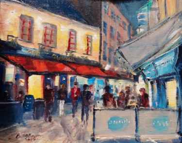 Painting titled "Night at The Quays,…" by Bill O'Brien, Original Artwork, Oil