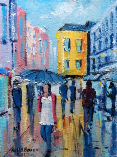 Painting titled "galway-girl-shoppin…" by Bill O'Brien, Original Artwork