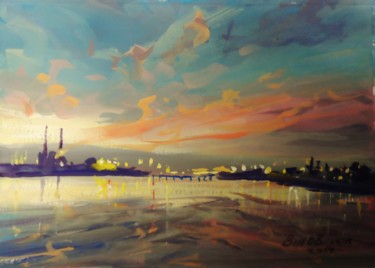 Painting titled "dublin-from-dollymo…" by Bill O'Brien, Original Artwork, Gouache