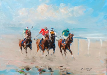 Картина под названием "Laytown Horse Racing" - Bill O'Brien, Подлинное произведение искусства, Масло