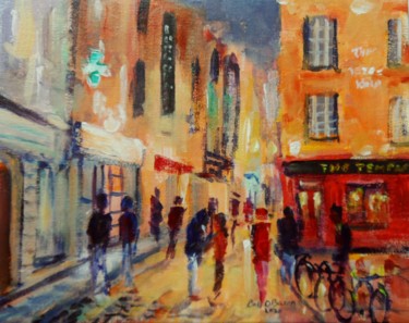 Painting titled "Temple Bar Dublin,…" by Bill O'Brien, Original Artwork, Acrylic