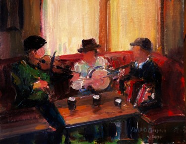 Peinture intitulée "Irish Music, Mornin…" par Bill O'Brien, Œuvre d'art originale, Huile Monté sur Carton