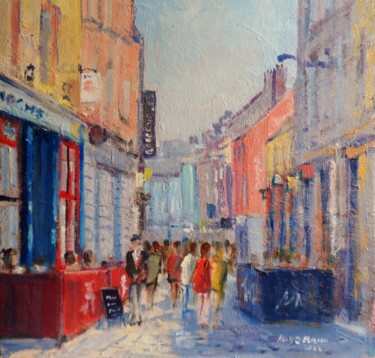 Malerei mit dem Titel "Quay Street Galway…" von Bill O'Brien, Original-Kunstwerk, Öl