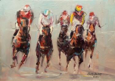 Malarstwo zatytułowany „Horse Racing, on th…” autorstwa Bill O'Brien, Oryginalna praca, Olej