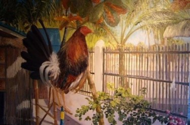 Painting titled "Fionas Rooster" by Bill O'Brien, Original Artwork, Ink