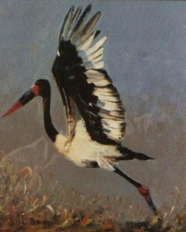 Painting titled "Heron Red Band" by Bill O'Brien, Original Artwork