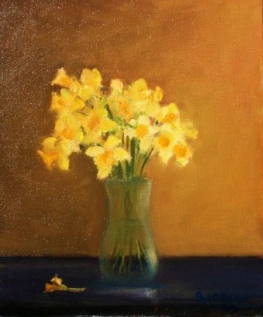 Painting titled "Host of Daffodils" by Bill O'Brien, Original Artwork, Oil