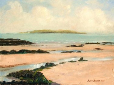 Painting titled "Portmarnock Beach a…" by Bill O'Brien, Original Artwork, Oil