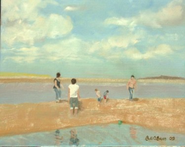 Painting titled "Day on Malahide Bea…" by Bill O'Brien, Original Artwork, Oil