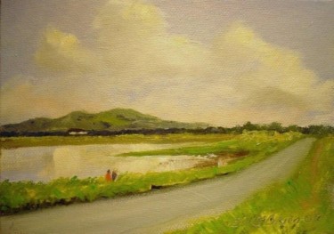Peinture intitulée "Dollymount Causeway…" par Bill O'Brien, Œuvre d'art originale, Huile