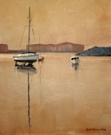 Malerei mit dem Titel "Dead Calm, Clontarf" von Bill O'Brien, Original-Kunstwerk, Öl