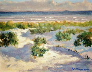 Painting titled "Dollymount Snow" by Bill O'Brien, Original Artwork, Oil