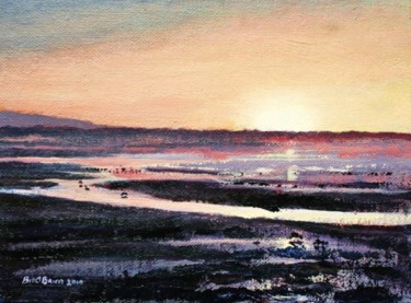 Painting titled "Bull Island Winter…" by Bill O'Brien, Original Artwork, Oil