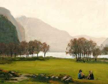 Pittura intitolato "Glendalough, County…" da Bill O'Brien, Opera d'arte originale, Olio