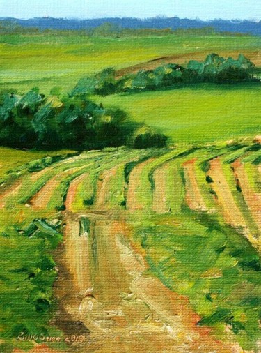 Painting titled "Silage Crop" by Bill O'Brien, Original Artwork, Oil