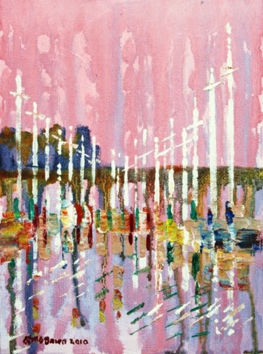 Painting titled "Howth Yachts V1" by Bill O'Brien, Original Artwork, Oil