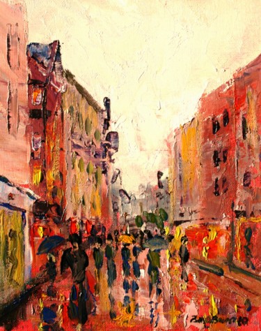 Painting titled "Grafton Street Dubl…" by Bill O'Brien, Original Artwork, Oil