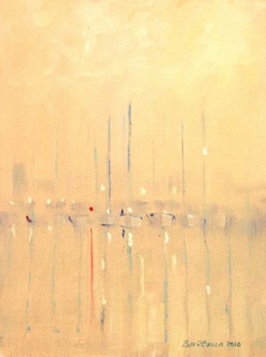 Peinture intitulée "Howth Yachts V11" par Bill O'Brien, Œuvre d'art originale, Huile