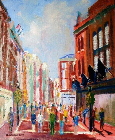 Peinture intitulée "Grafton Street Dubl…" par Bill O'Brien, Œuvre d'art originale, Huile