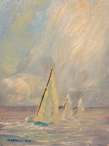 Painting titled "Howth Yachts IX" by Bill O'Brien, Original Artwork, Oil