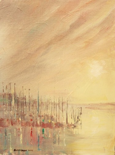 Peinture intitulée "Howth Yachts X" par Bill O'Brien, Œuvre d'art originale, Huile